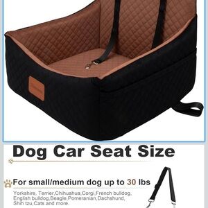 Dog Car Seat - Black and Brown